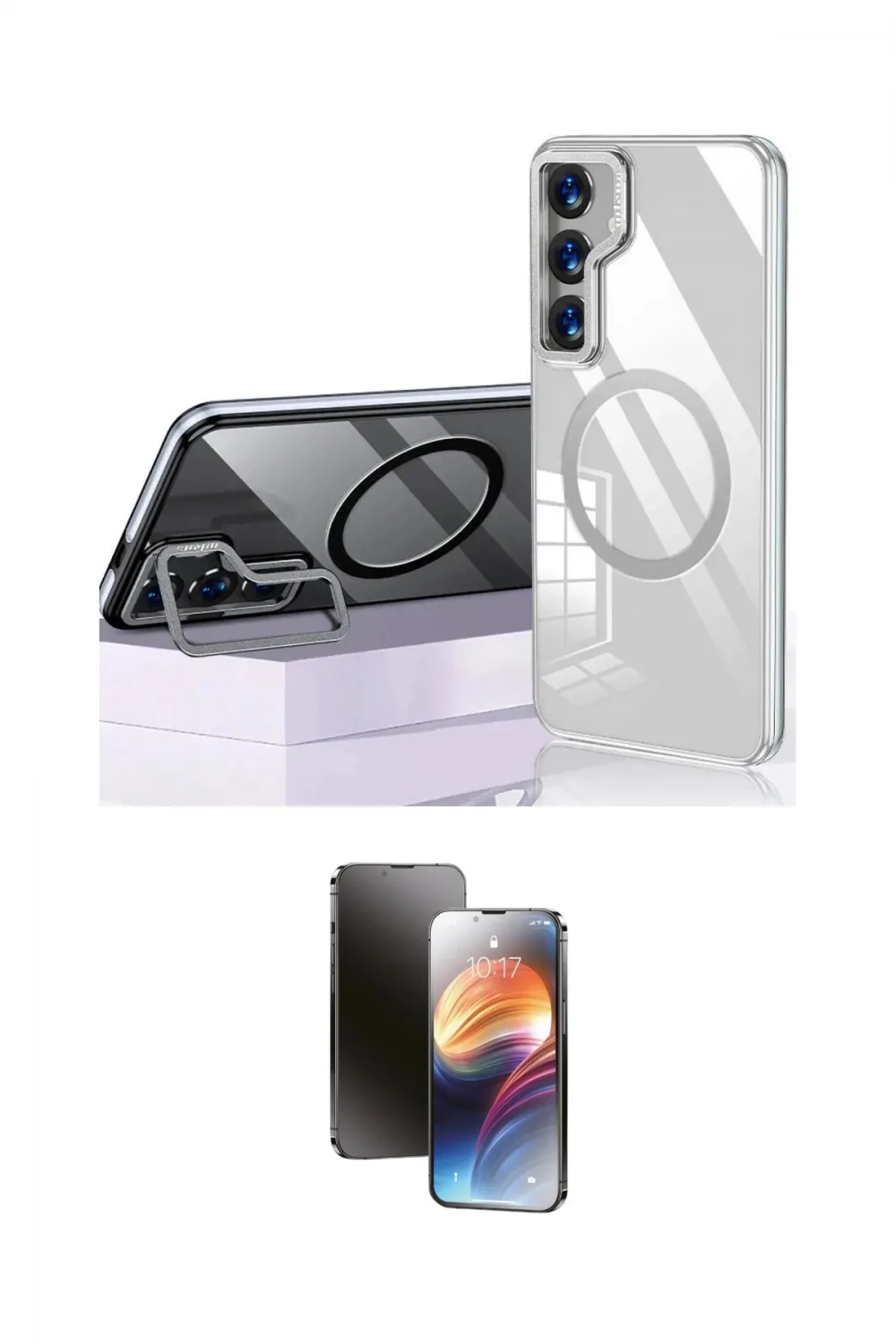 ieg™ Galaxy S24 Kılıf Nova Doku - Siyah 3D Antistatik Mat Seramik Nano Ekran Koruyucu