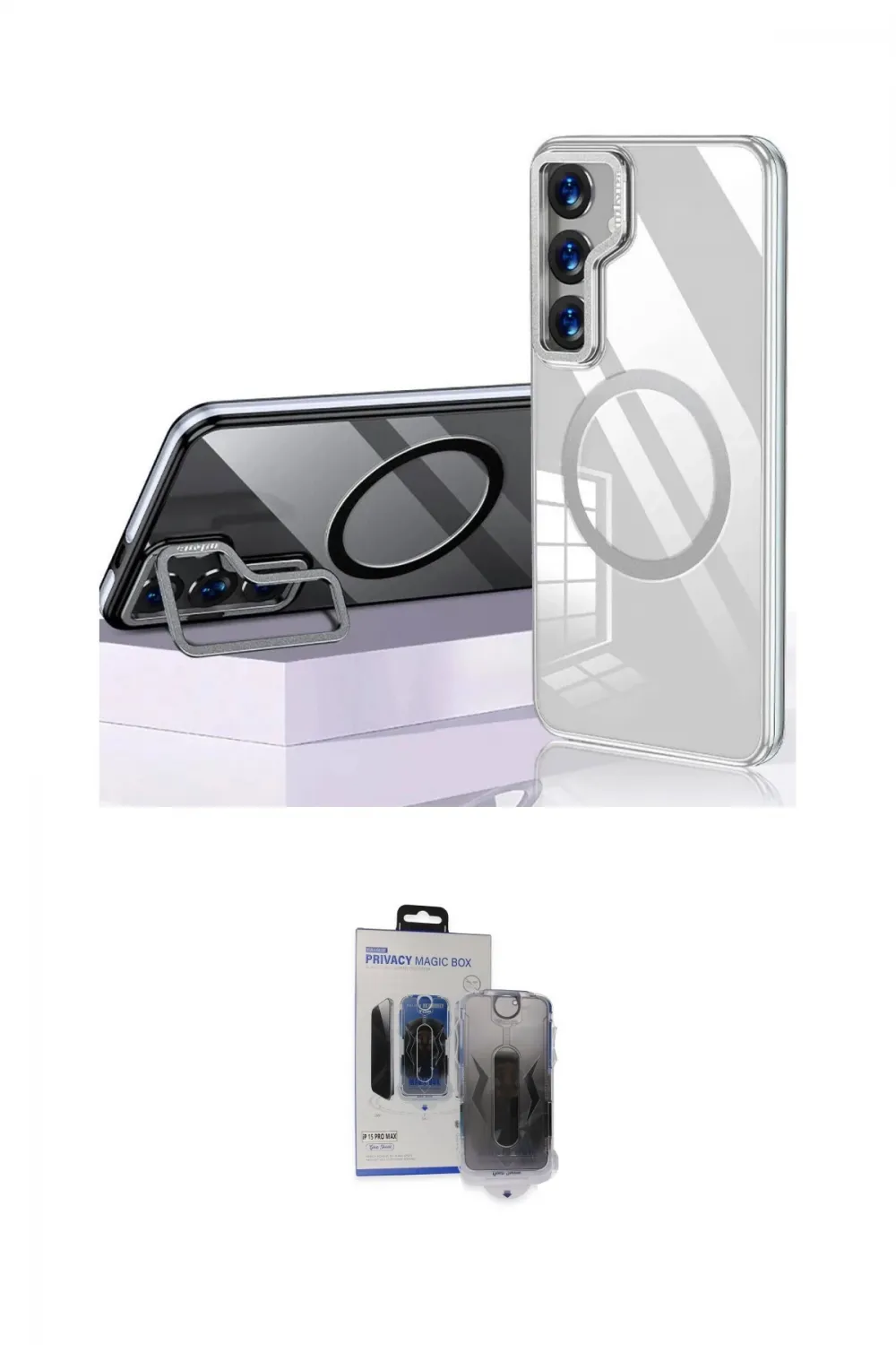 ieg™ Galaxy S24 Kılıf Nova Doku - Siyah Vanessa Magic Hayalet Cam