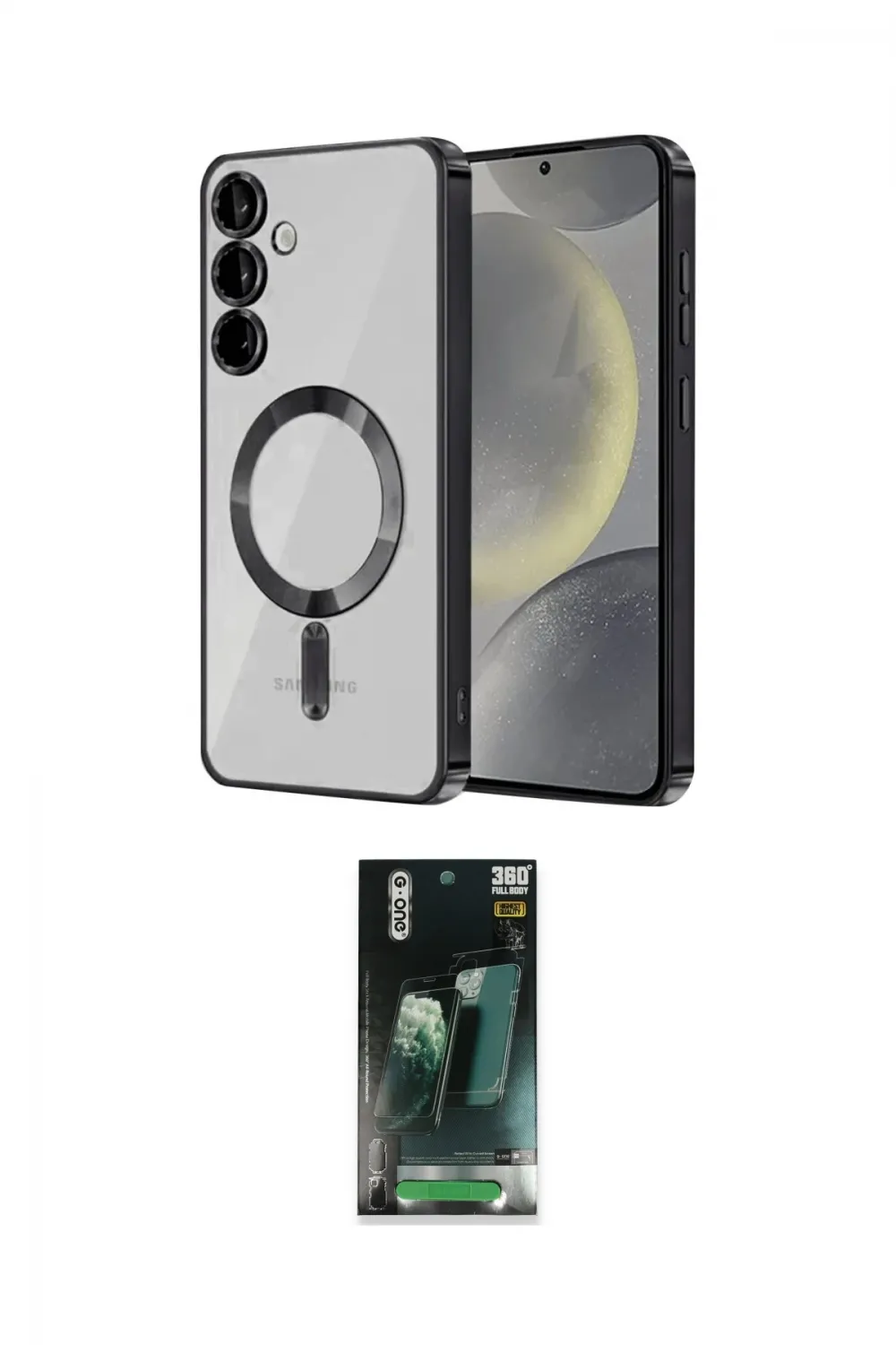 ieg™ Galaxy S24 Kılıf Nova Işık Özel Seri - Şeffaf 360 Full Body Arka Koruyucu