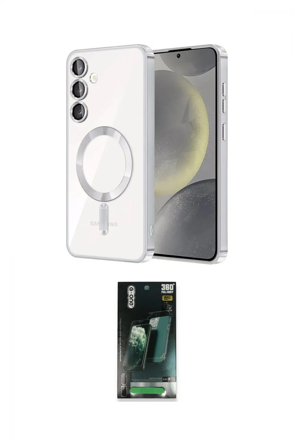 ieg™ Galaxy S24 Kılıf Nova Işık Özel Seri - Şeffaf 360 Full Body Arka Koruyucu
