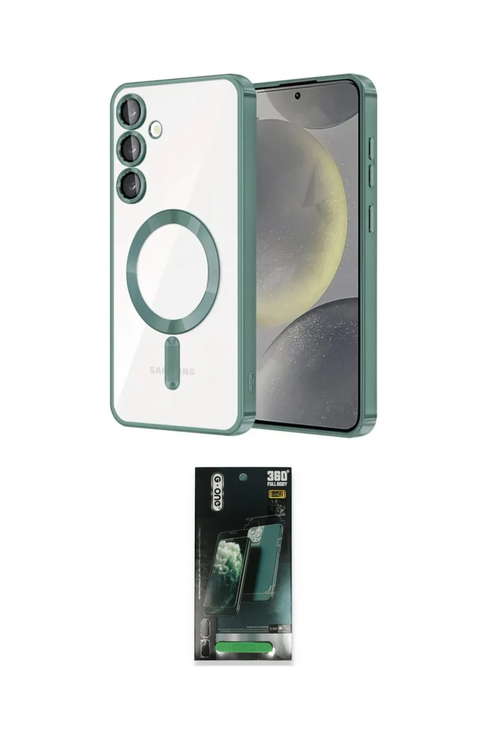 ieg™ Galaxy S24 Kılıf Nova Işık Özel Seri - Siyah 360 Mat Full Body Arka Koruyucu