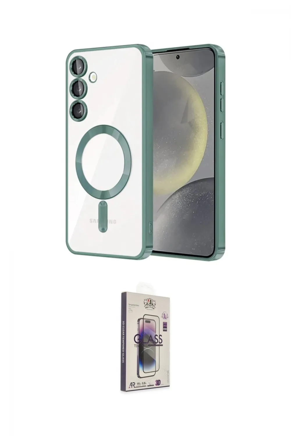 ieg™ Galaxy S24 Kılıf Nova Işık Özel Seri - Siyah Bilvis 3D Cam Ekran Koruyucu