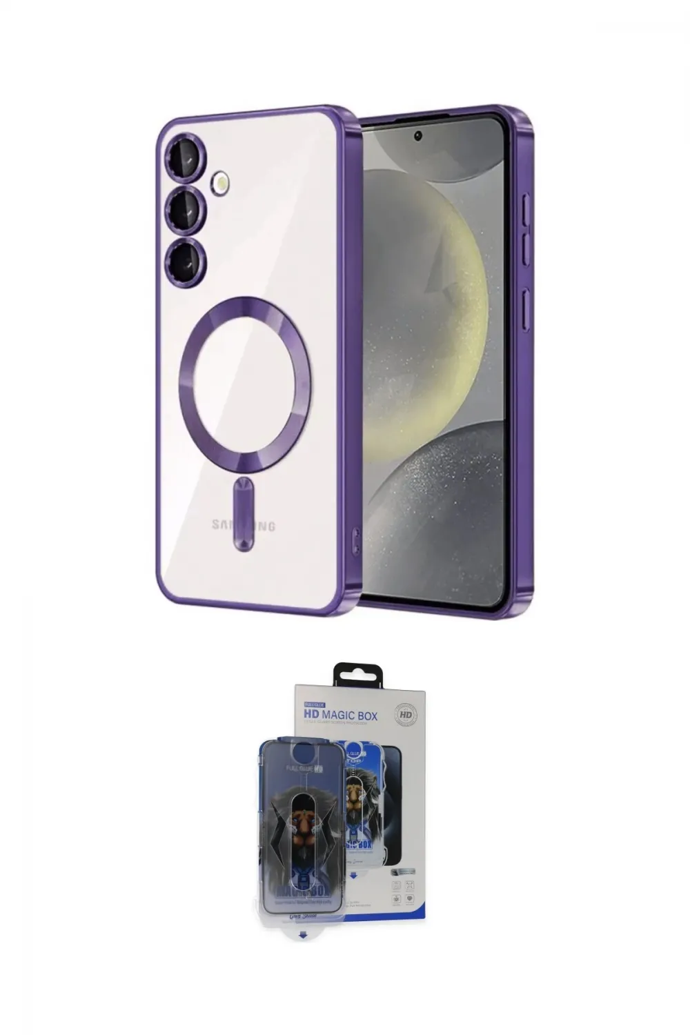 ieg™ Galaxy S24 Kılıf Nova Işık Özel Seri - Siyah Vanessa Magic Cam