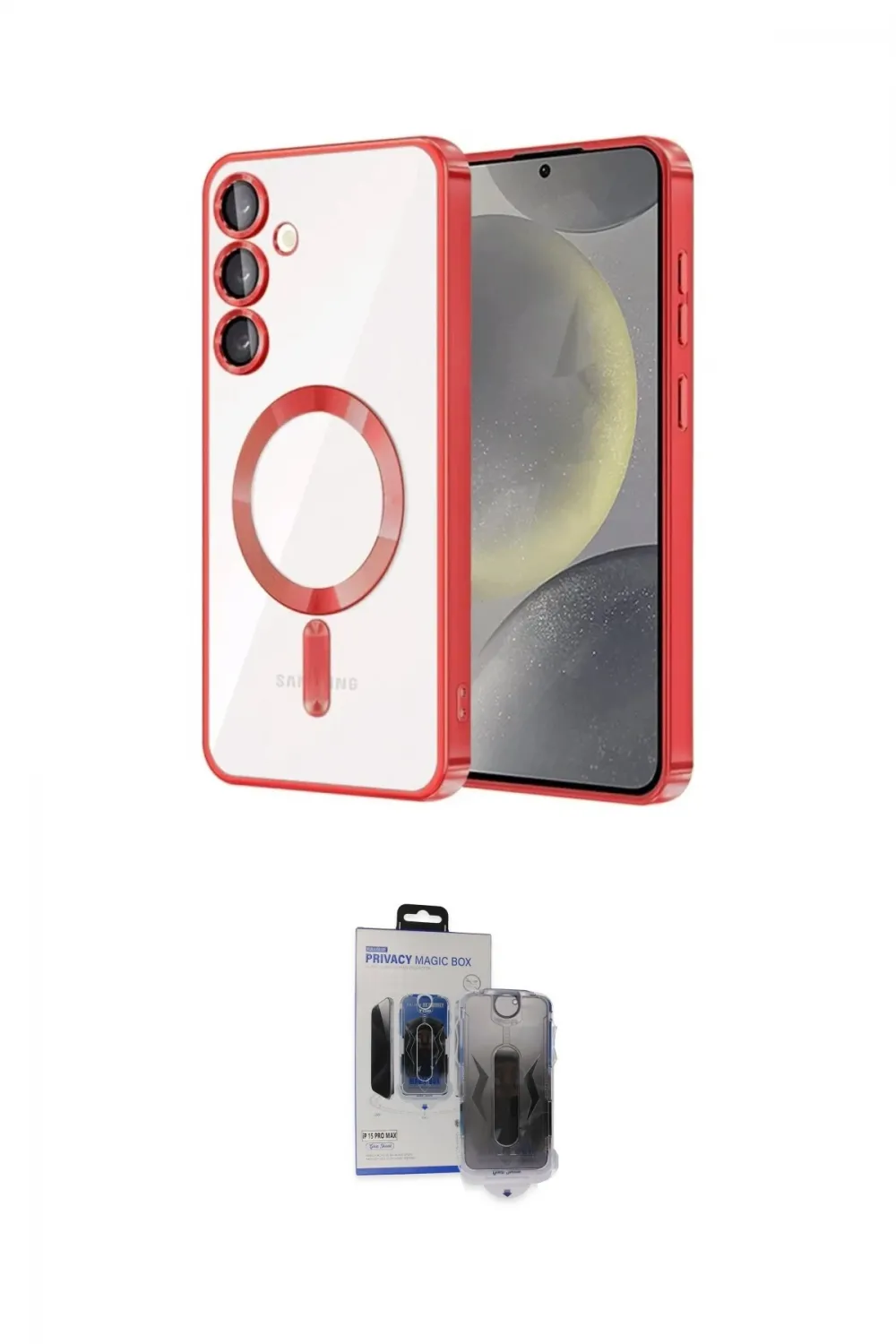 ieg™ Galaxy S24 Kılıf Nova Işık Özel Seri - Siyah Vanessa Magic Hayalet Cam