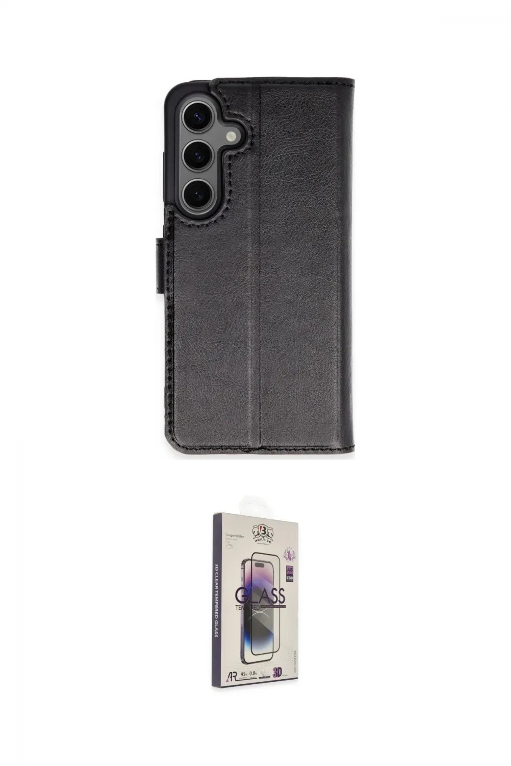 ieg™ Galaxy S24 Kılıf Siluet Işık Serisi - Siyah Bilvis 3D Cam Ekran Koruyucu