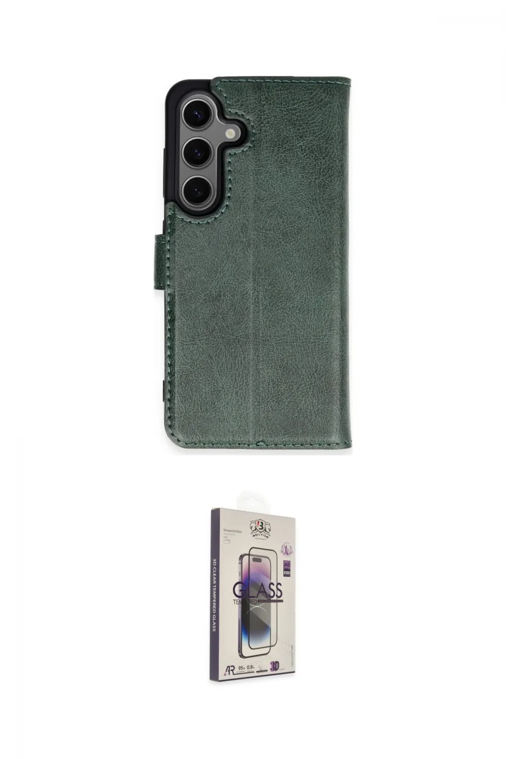 ieg™ Galaxy S24 Kılıf Siluet Işık Serisi - Siyah Bilvis 3D Cam Ekran Koruyucu