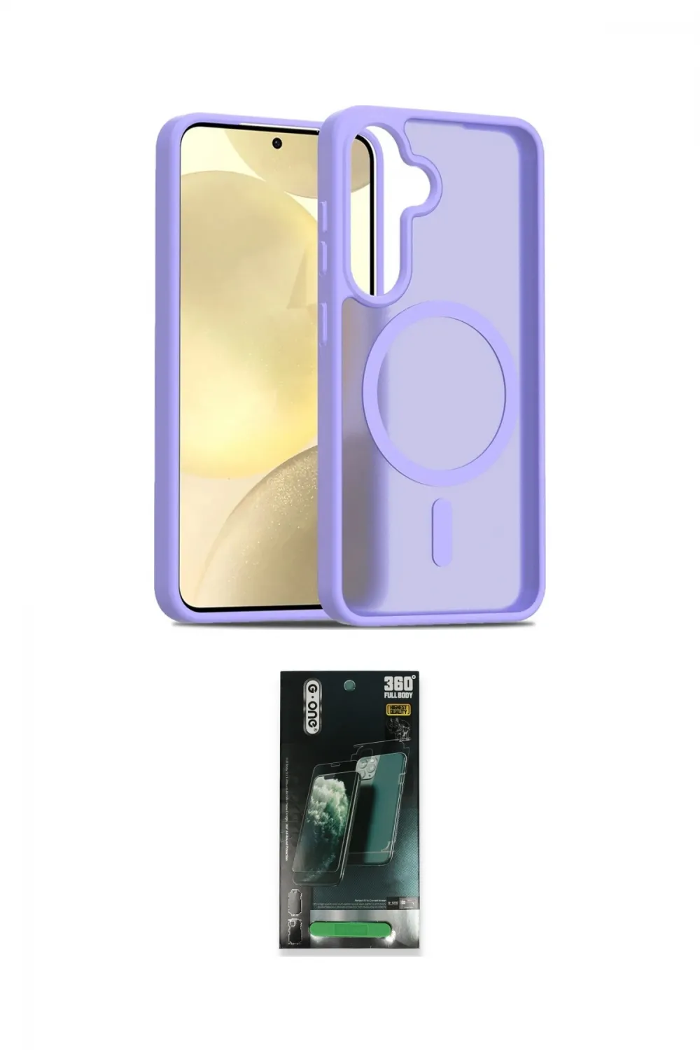ieg™ Galaxy S24 Kılıf Siluet Minimal Prime - Şeffaf 360 Full Body Arka Koruyucu