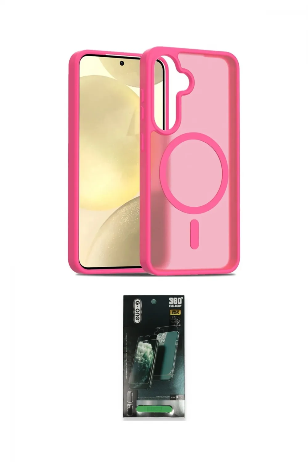 ieg™ Galaxy S24 Kılıf Siluet Minimal Prime - Şeffaf 360 Full Body Arka Koruyucu