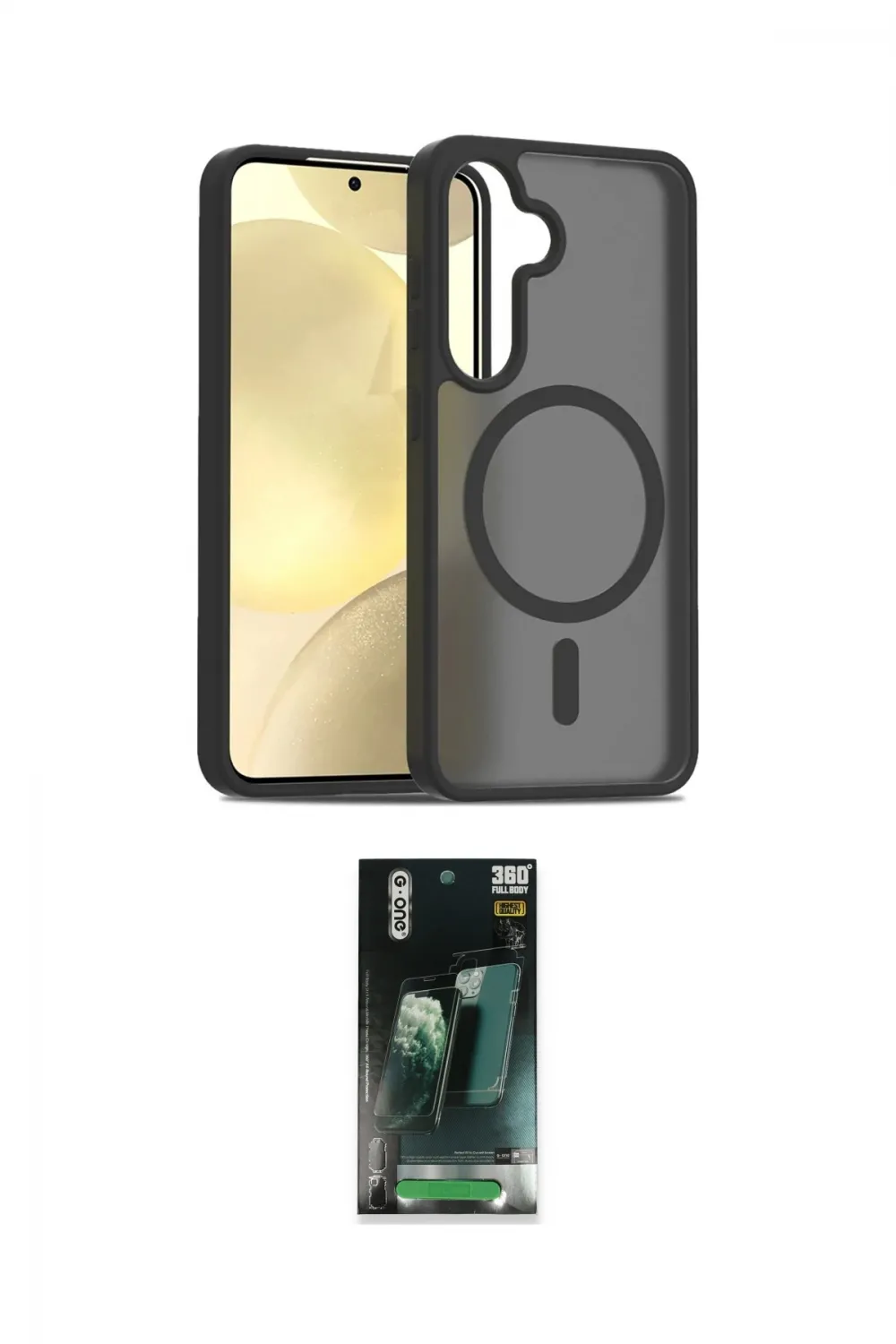 ieg™ Galaxy S24 Kılıf Siluet Minimal Prime - Şeffaf 360 Full Body Arka Koruyucu
