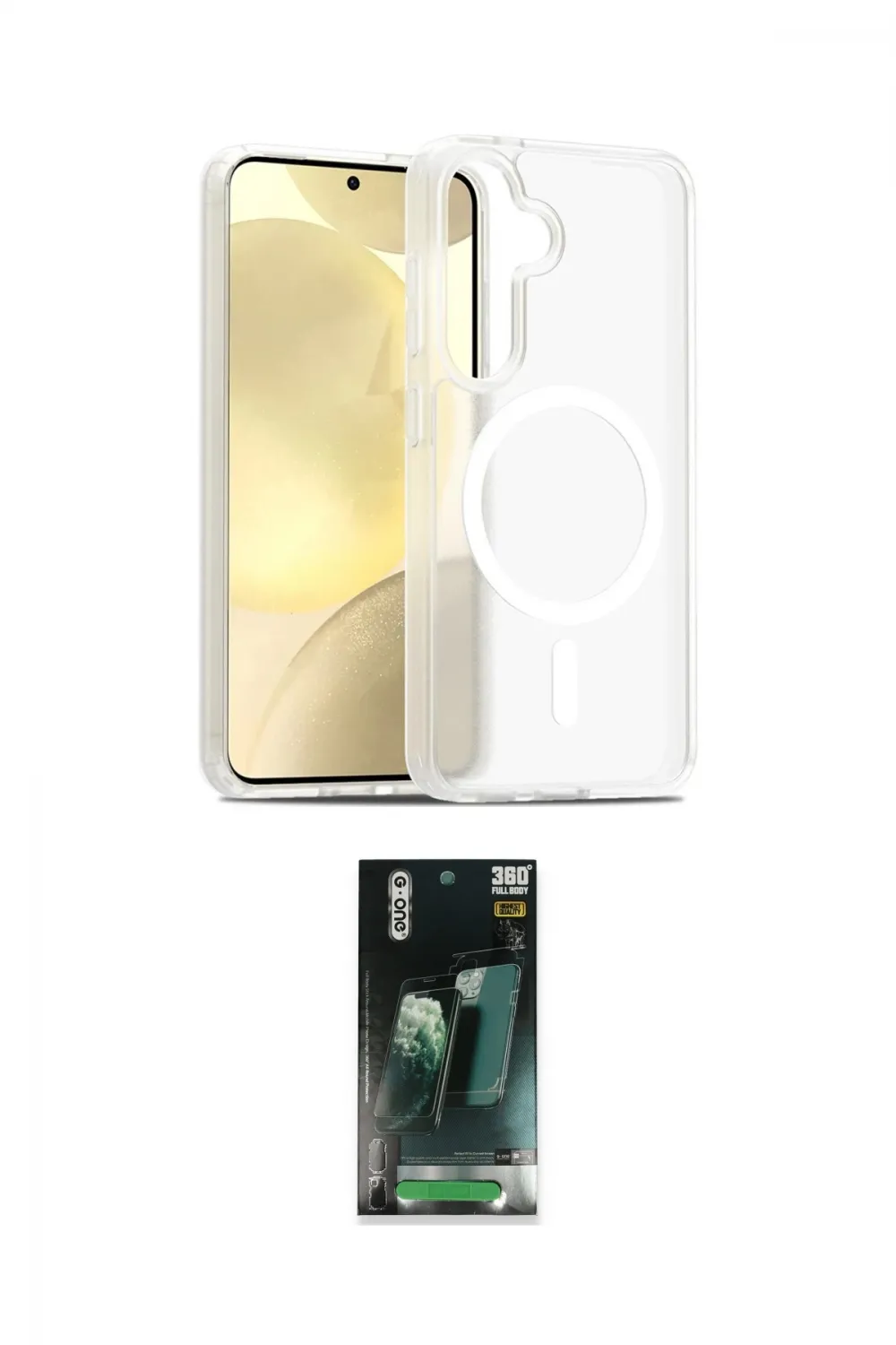 ieg™ Galaxy S24 Kılıf Siluet Minimal Prime - Şeffaf 360 Full Body Arka Koruyucu