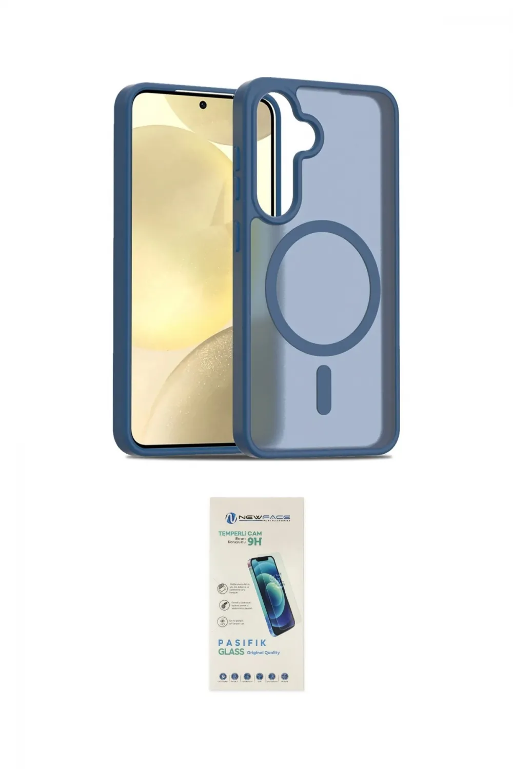 ieg™ Galaxy S24 Kılıf Siluet Minimal Prime - Şeffaf Pasifik Cam Ekran Koruyucu