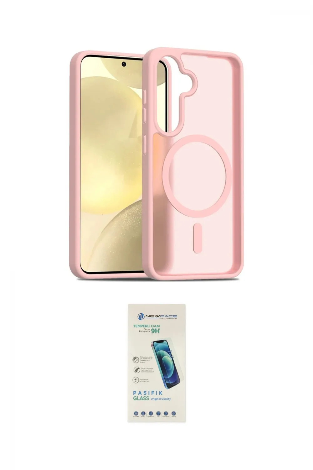 ieg™ Galaxy S24 Kılıf Siluet Minimal Prime - Şeffaf Pasifik Cam Ekran Koruyucu