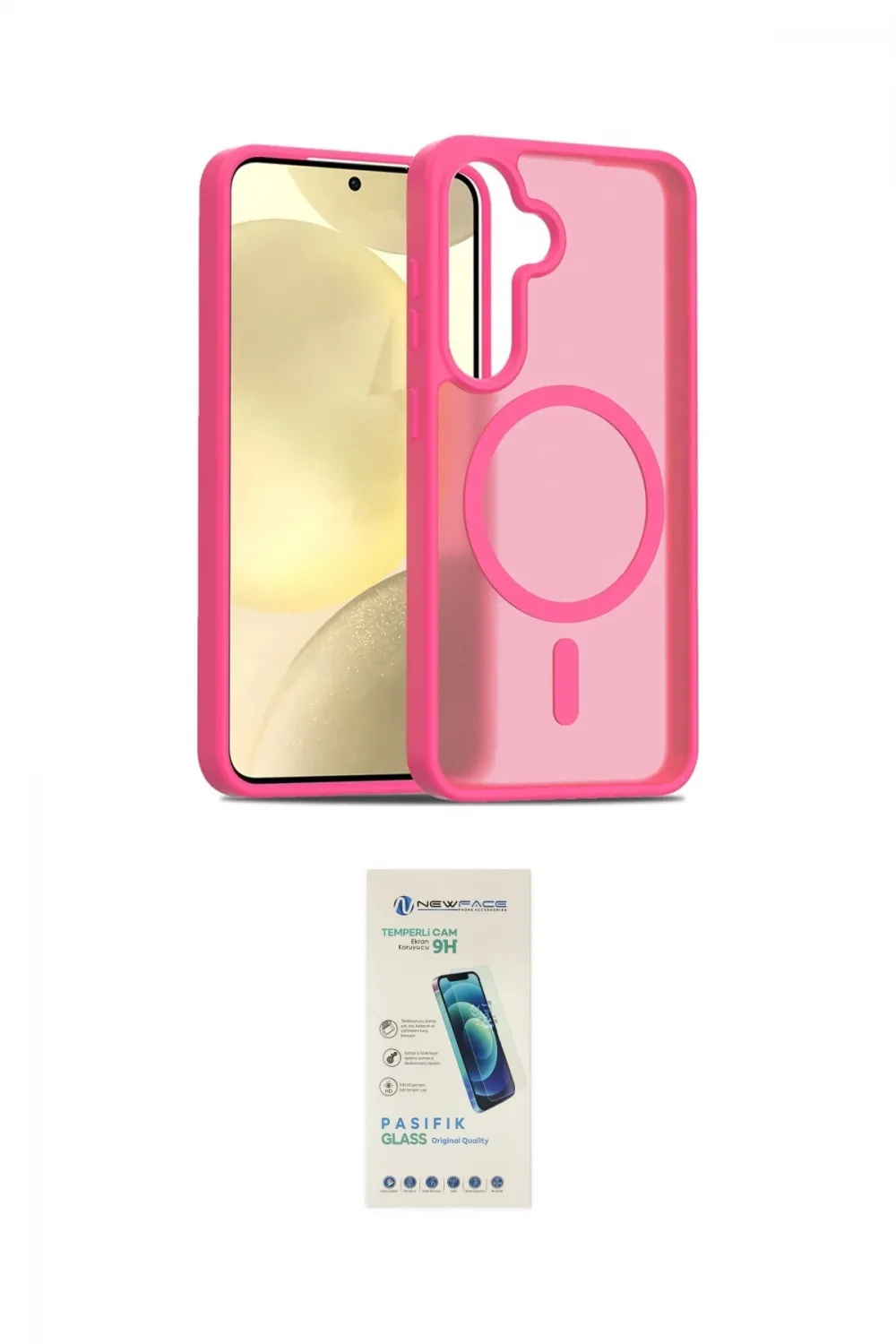 ieg™ Galaxy S24 Kılıf Siluet Minimal Prime - Şeffaf Pasifik Cam Ekran Koruyucu