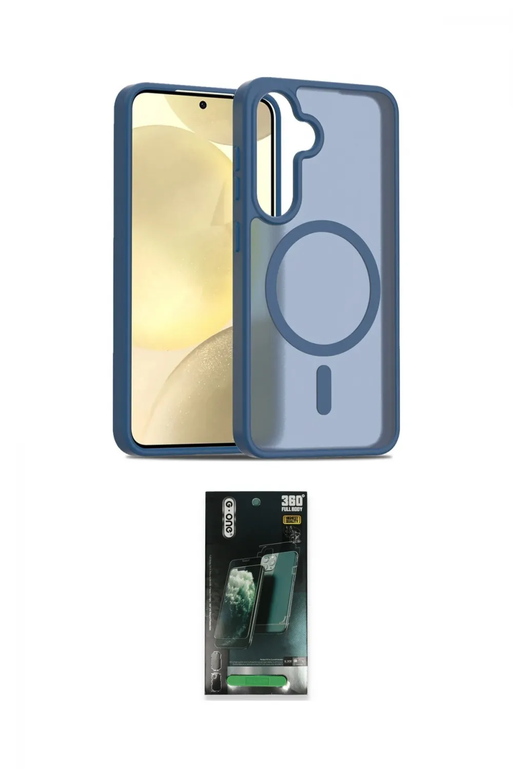 ieg™ Galaxy S24 Kılıf Siluet Minimal Prime - Siyah 360 Mat Full Body Arka Koruyucu