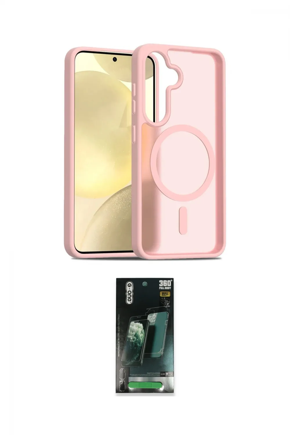 ieg™ Galaxy S24 Kılıf Siluet Minimal Prime - Siyah 360 Mat Full Body Arka Koruyucu