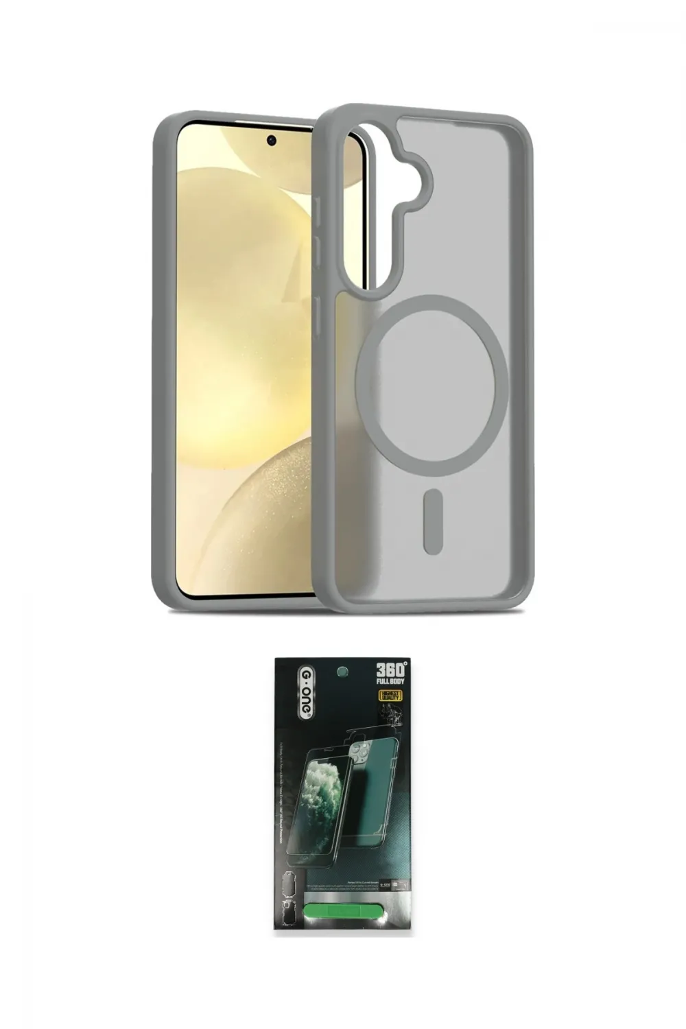ieg™ Galaxy S24 Kılıf Siluet Minimal Prime - Siyah 360 Mat Full Body Arka Koruyucu