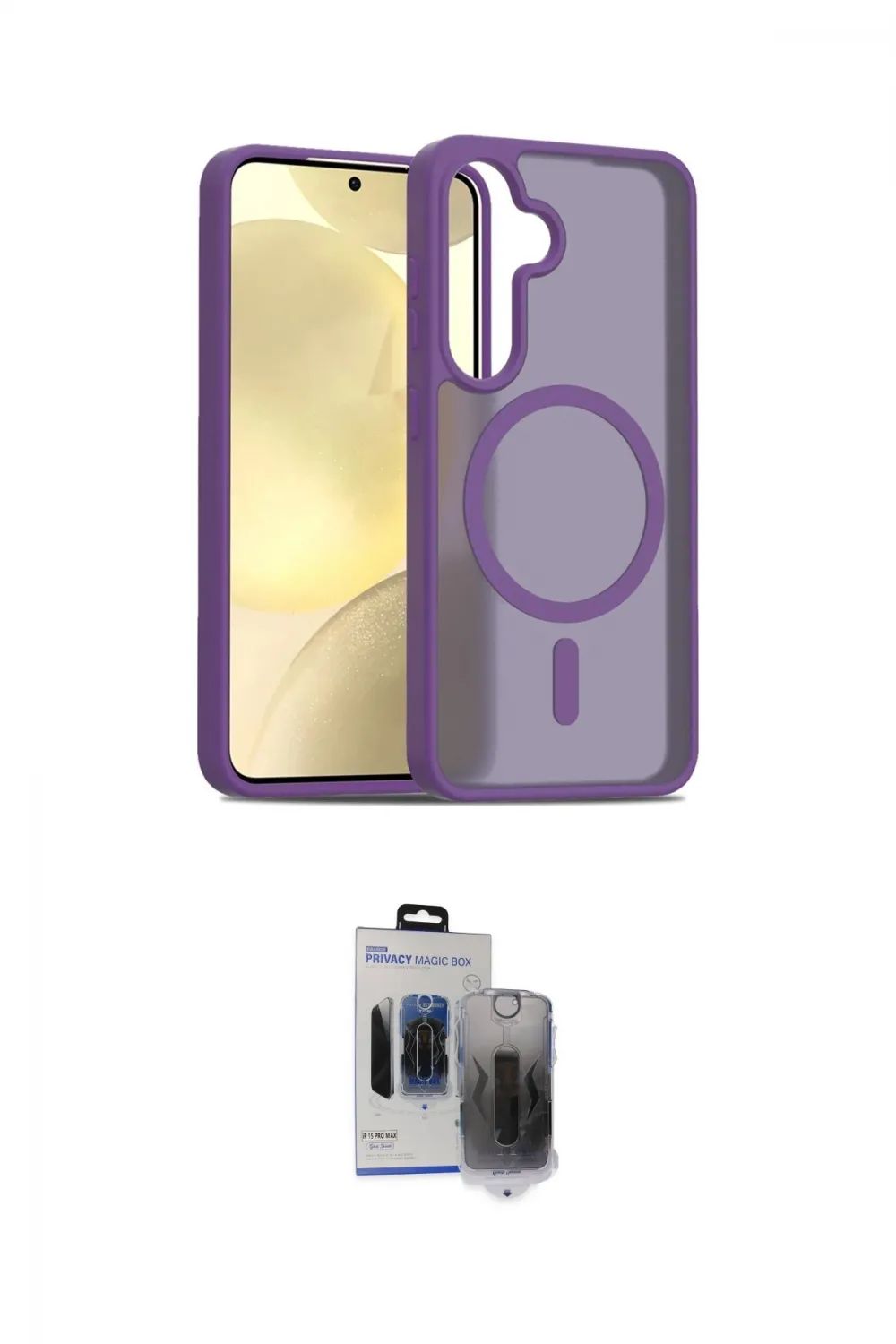 ieg™ Galaxy S24 Kılıf Siluet Minimal Prime - Siyah Vanessa Magic Hayalet Cam