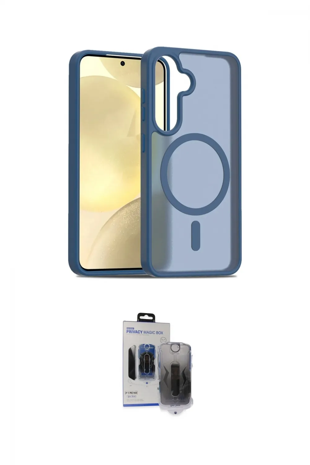 ieg™ Galaxy S24 Kılıf Siluet Minimal Prime - Siyah Vanessa Magic Hayalet Cam