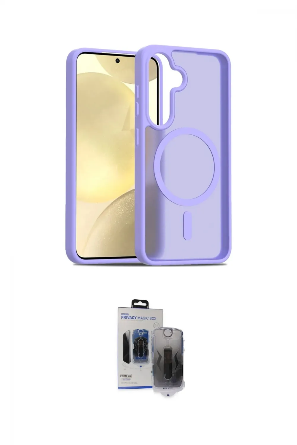 ieg™ Galaxy S24 Kılıf Siluet Minimal Prime - Siyah Vanessa Magic Hayalet Cam