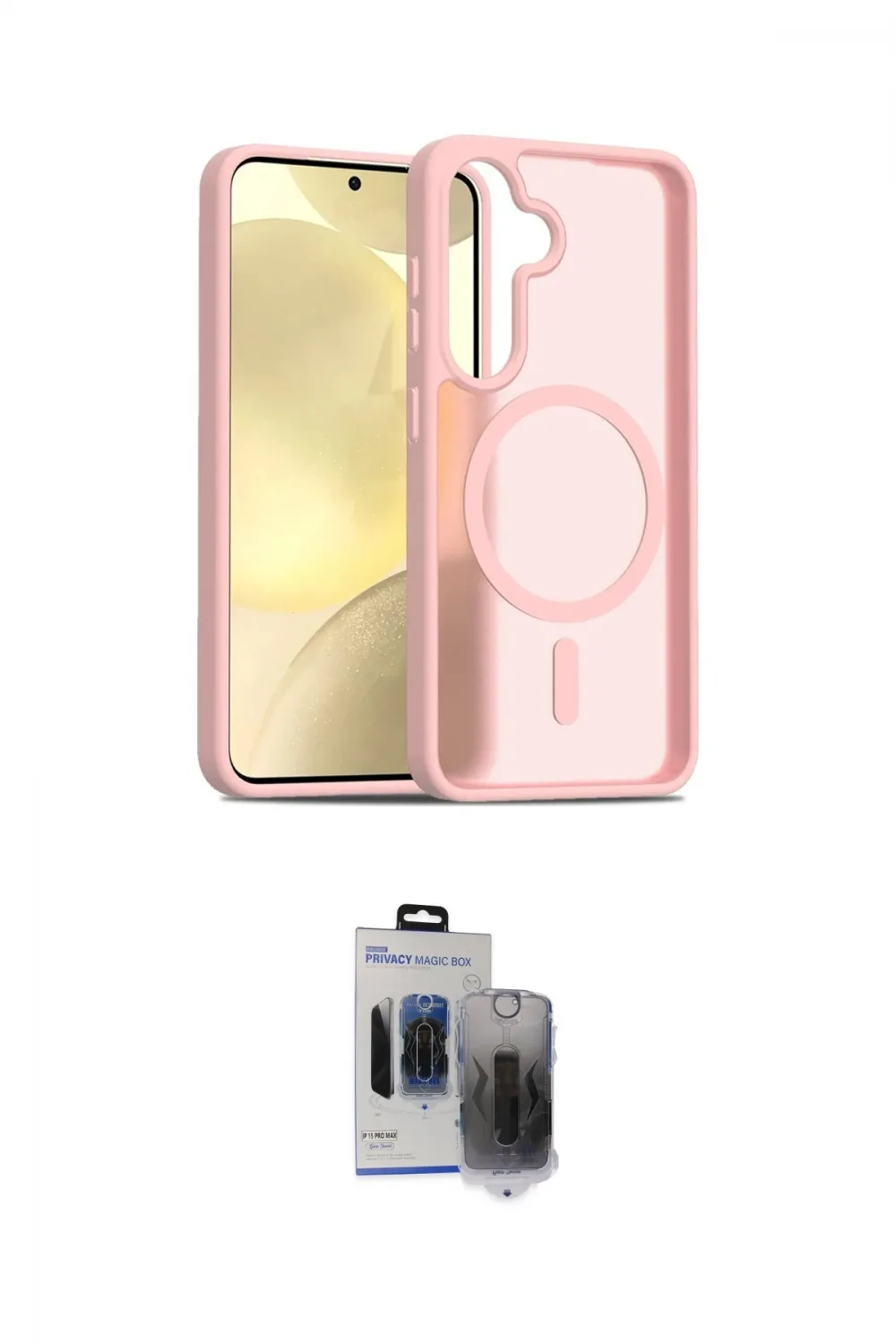 ieg™ Galaxy S24 Kılıf Siluet Minimal Prime - Siyah Vanessa Magic Hayalet Cam