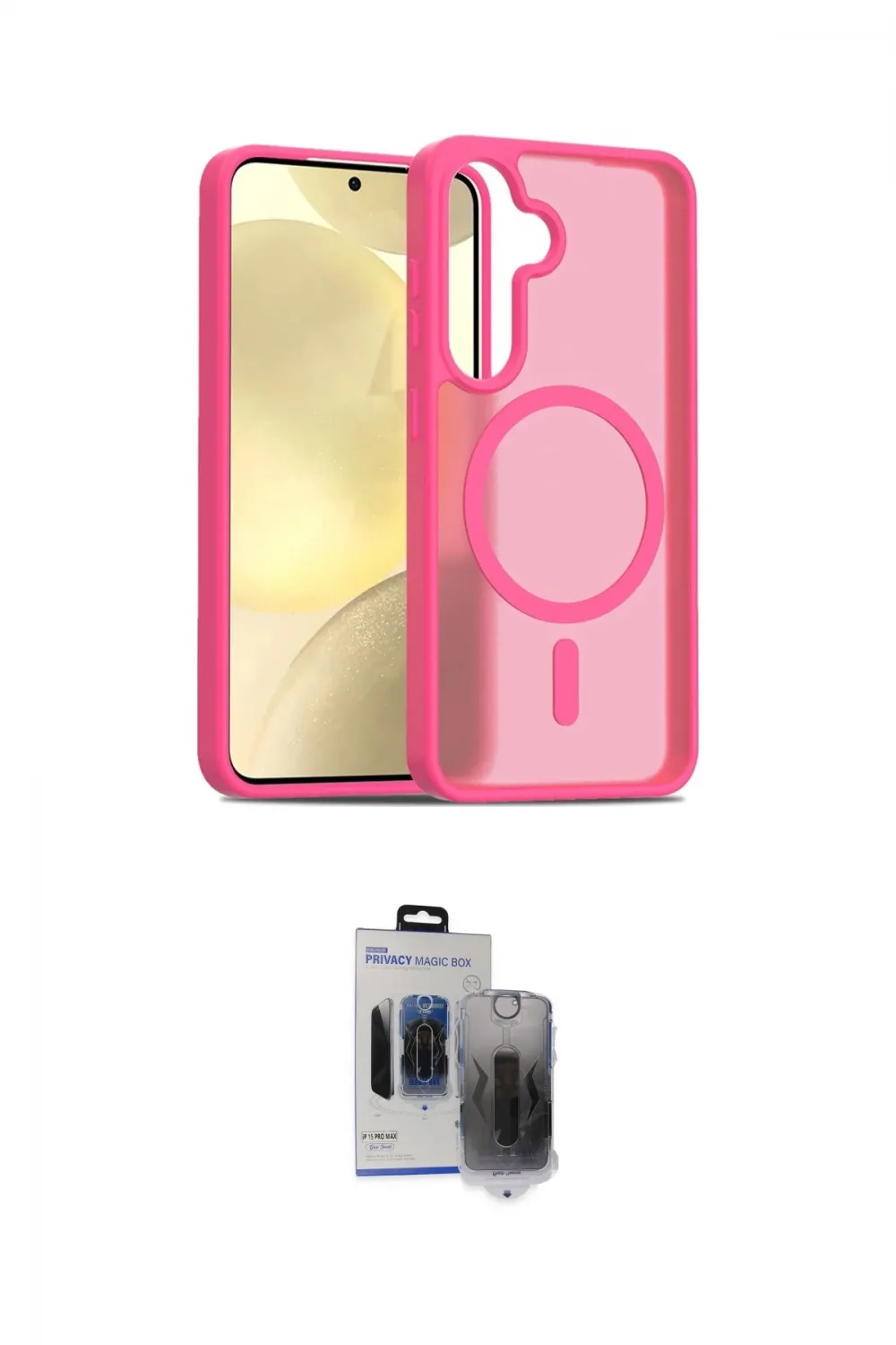ieg™ Galaxy S24 Kılıf Siluet Minimal Prime - Siyah Vanessa Magic Hayalet Cam