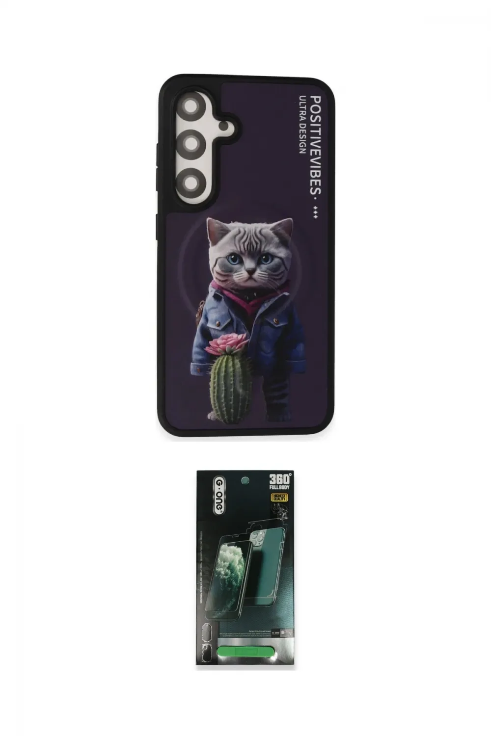 ieg™ Galaxy S24 Kılıf Siluet Modern Özel Seri - Şeffaf 360 Full Body Arka Koruyucu