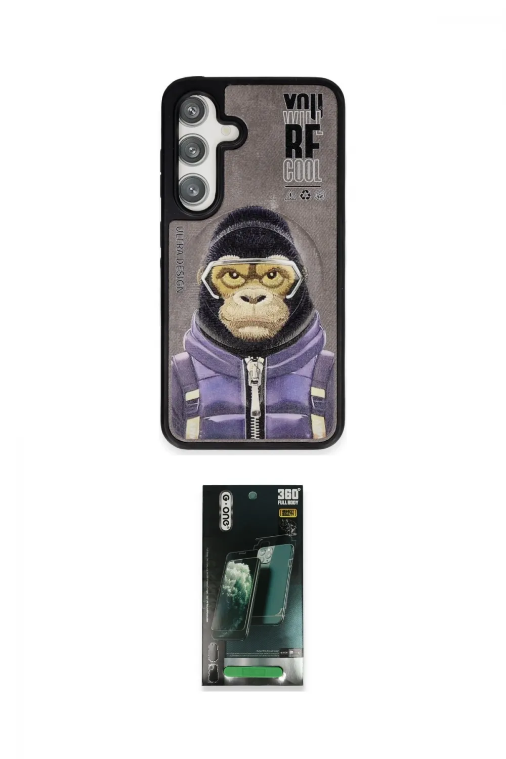 ieg™ Galaxy S24 Kılıf Siluet Modern Özel Seri - Şeffaf 360 Full Body Arka Koruyucu