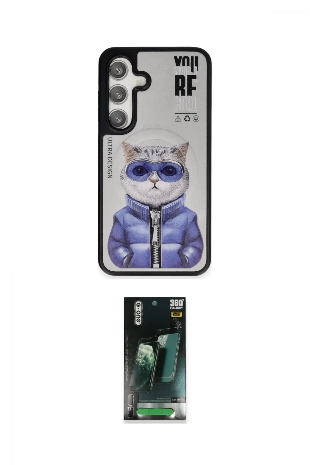 ieg™ Galaxy S24 Kılıf Siluet Modern Özel Seri - Şeffaf 360 Full Body Arka Koruyucu