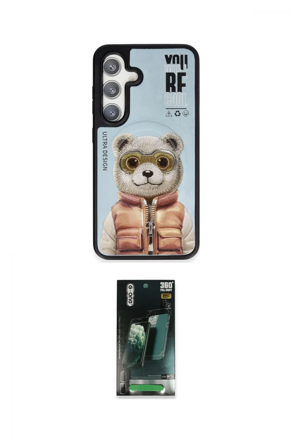 ieg™ Galaxy S24 Kılıf Siluet Modern Özel Seri - Şeffaf 360 Full Body Arka Koruyucu