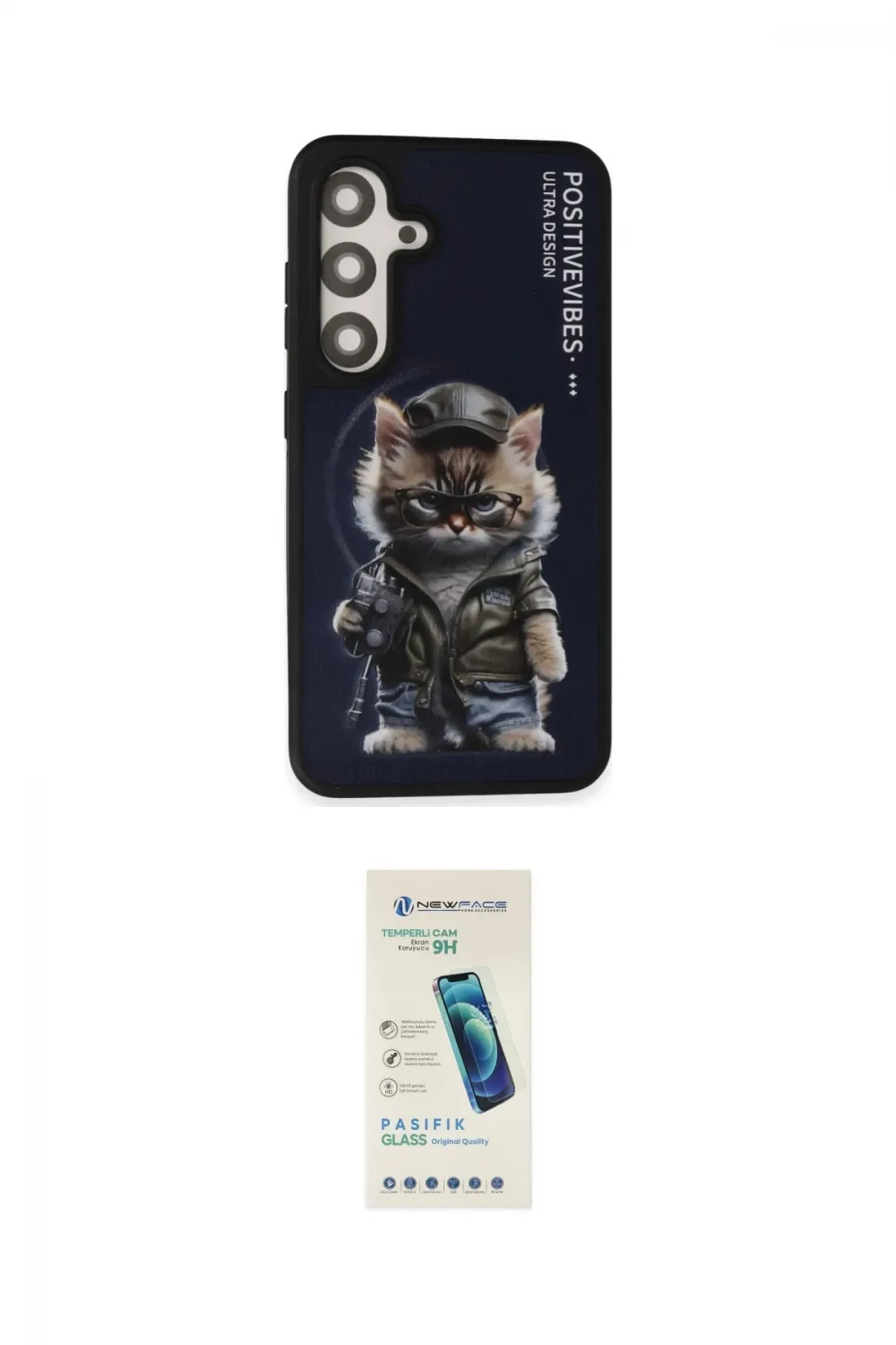 ieg™ Galaxy S24 Kılıf Siluet Modern Özel Seri - Şeffaf Pasifik Cam Ekran Koruyucu