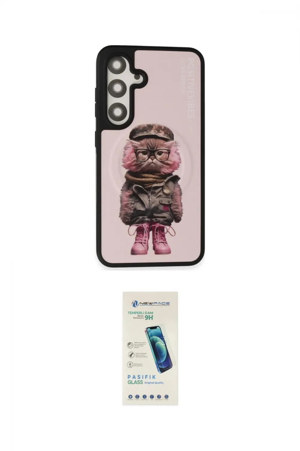 ieg™ Galaxy S24 Kılıf Siluet Modern Özel Seri - Şeffaf Pasifik Cam Ekran Koruyucu