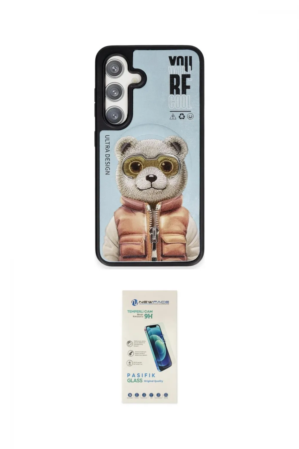 ieg™ Galaxy S24 Kılıf Siluet Modern Özel Seri - Şeffaf Pasifik Cam Ekran Koruyucu
