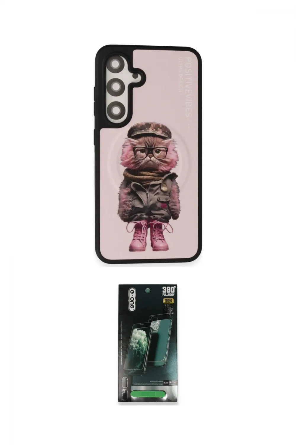 ieg™ Galaxy S24 Kılıf Siluet Modern Özel Seri - Siyah 360 Mat Full Body Arka Koruyucu