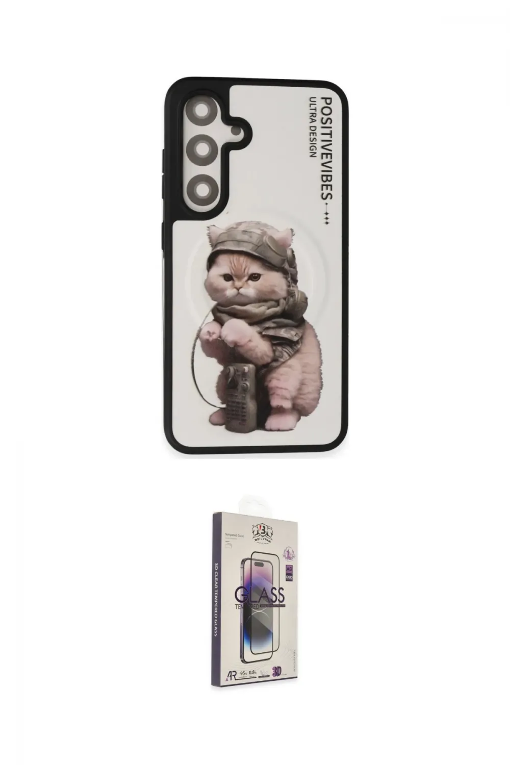 ieg™ Galaxy S24 Kılıf Siluet Modern Özel Seri - Siyah Bilvis 3D Cam Ekran Koruyucu