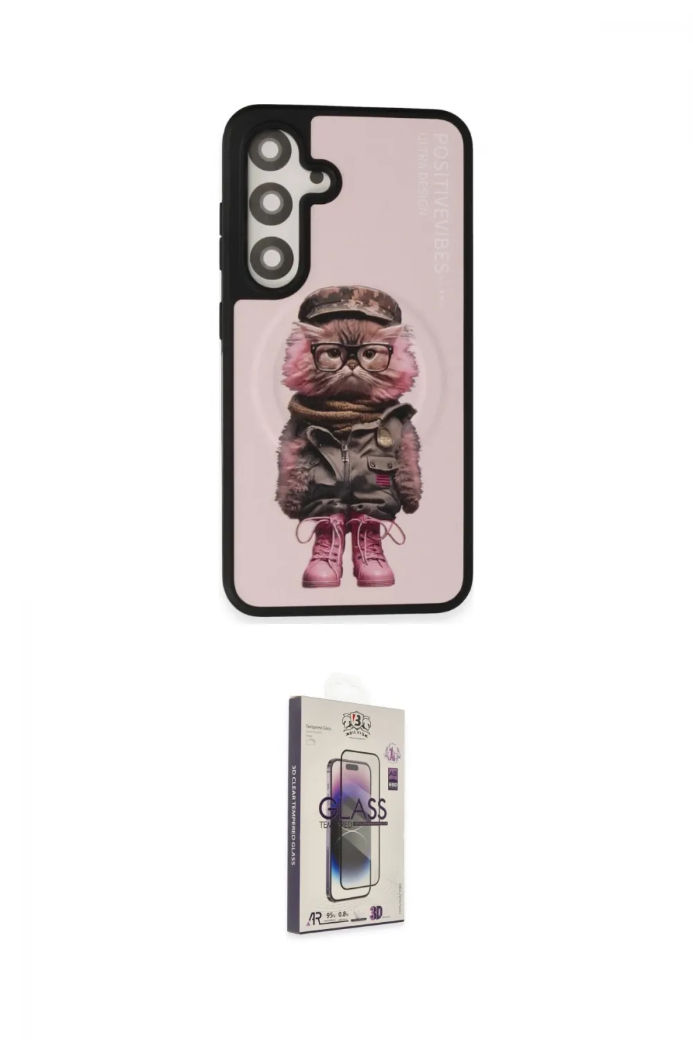 ieg™ Galaxy S24 Kılıf Siluet Modern Özel Seri - Siyah Bilvis 3D Cam Ekran Koruyucu