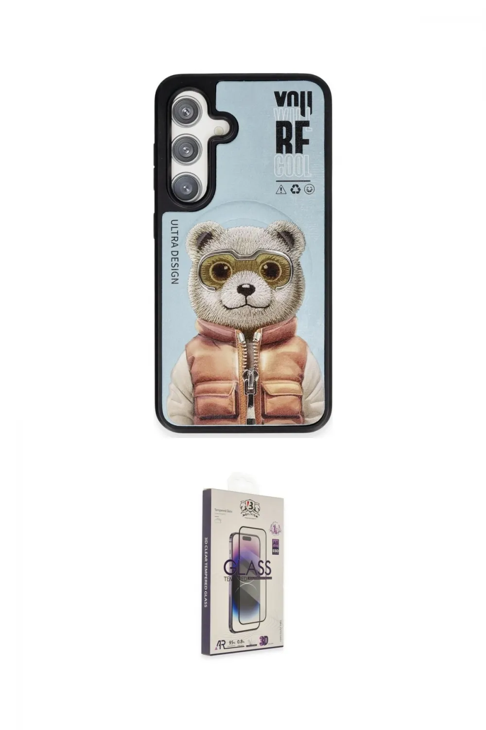 ieg™ Galaxy S24 Kılıf Siluet Modern Özel Seri - Siyah Bilvis 3D Cam Ekran Koruyucu