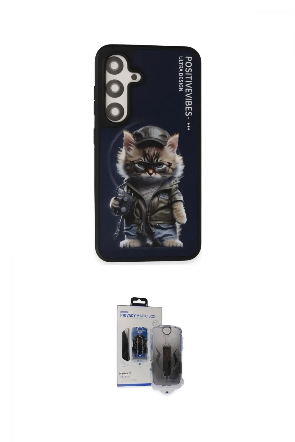 ieg™ Galaxy S24 Kılıf Siluet Modern Özel Seri - Siyah Vanessa Magic Hayalet Cam