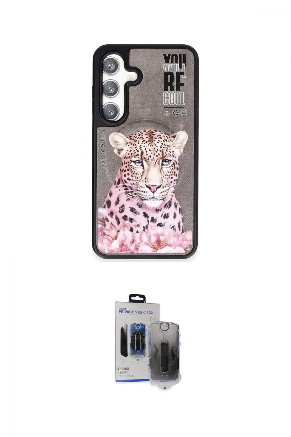 ieg™ Galaxy S24 Kılıf Siluet Modern Özel Seri - Siyah Vanessa Magic Hayalet Cam