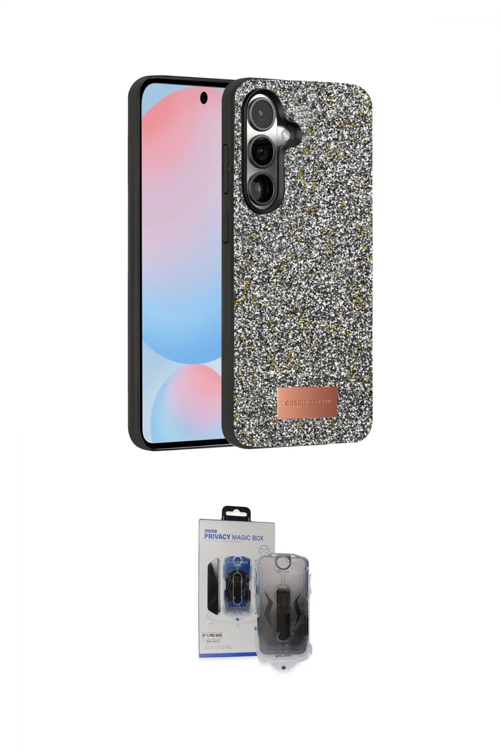 ieg™ Galaxy S24 Kılıf Vadi Klasik Serisi - Siyah Vanessa Magic Hayalet Cam