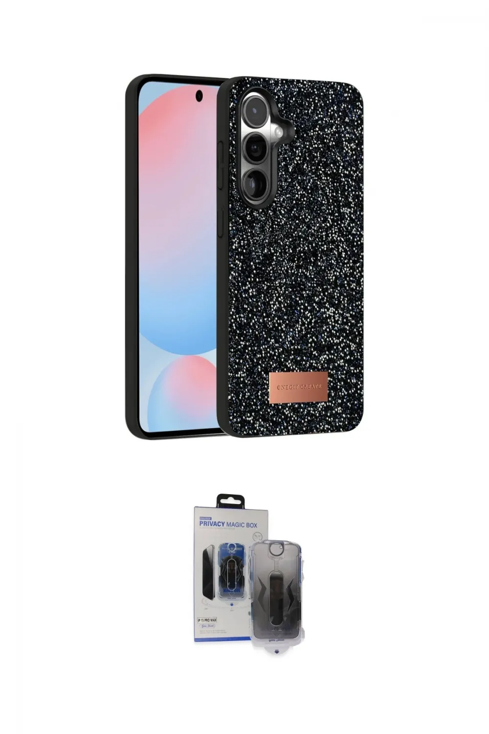 ieg™ Galaxy S24 Kılıf Vadi Klasik Serisi - Siyah Vanessa Magic Hayalet Cam