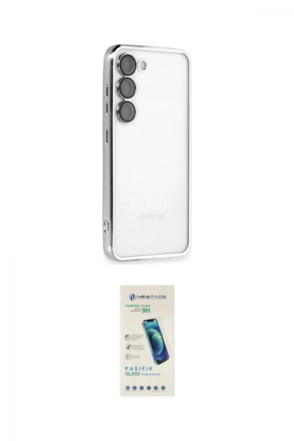 ieg™ Galaxy S24 Kılıf Vadi Minimal - Şeffaf Pasifik Cam Ekran Koruyucu