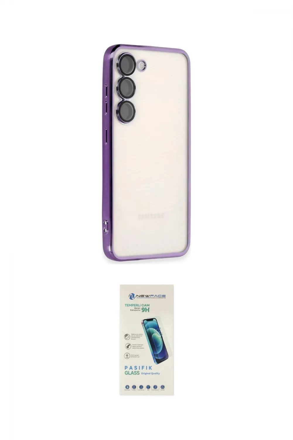 ieg™ Galaxy S24 Kılıf Vadi Minimal - Şeffaf Pasifik Cam Ekran Koruyucu