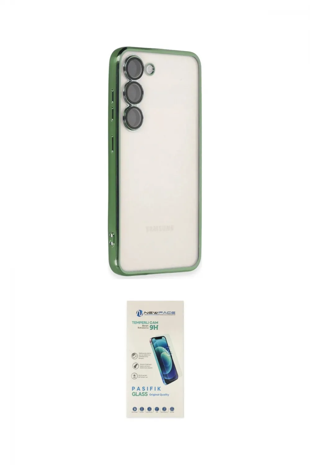 ieg™ Galaxy S24 Kılıf Vadi Minimal - Şeffaf Pasifik Cam Ekran Koruyucu