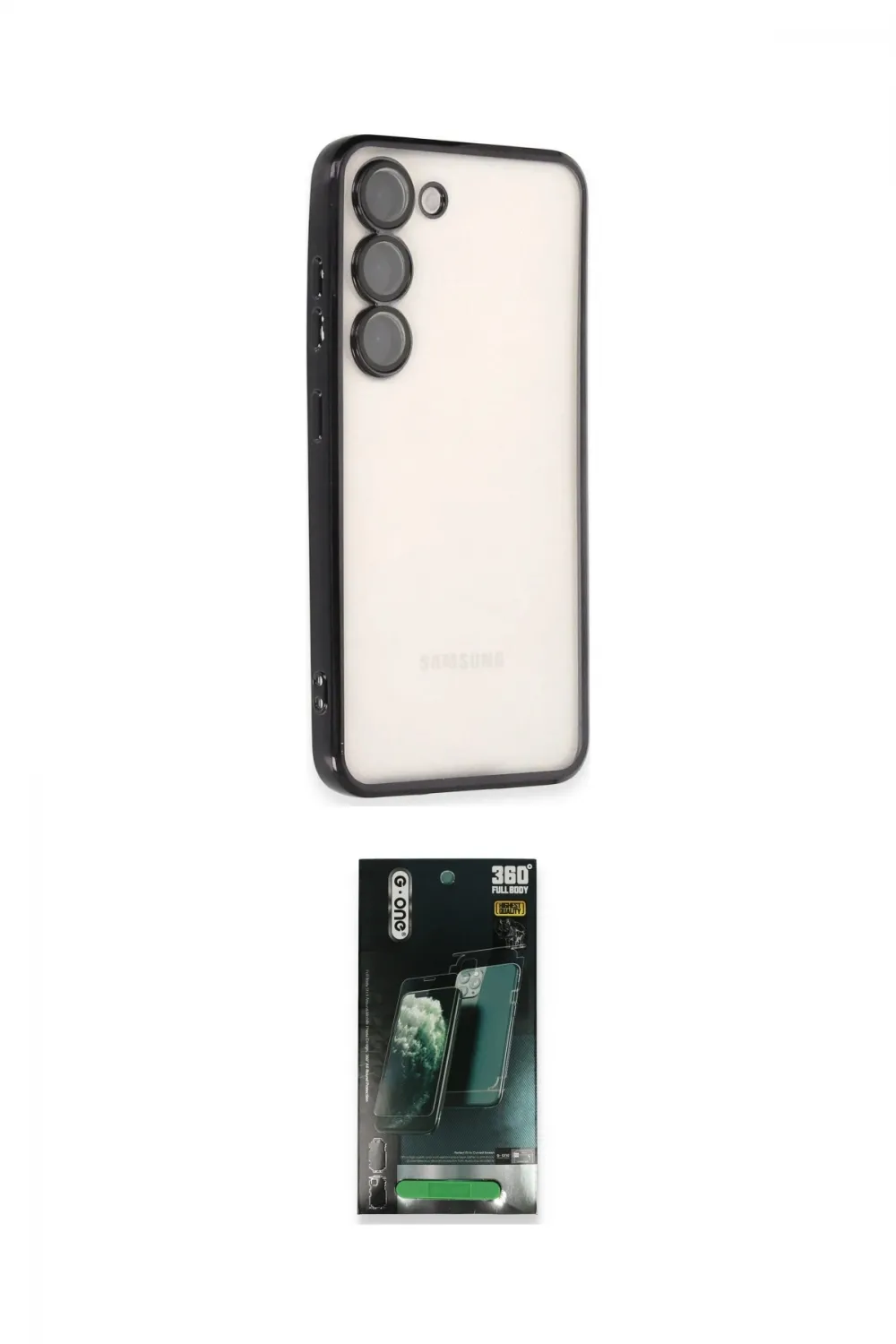 ieg™ Galaxy S24 Kılıf Vadi Minimal - Siyah 360 Mat Full Body Arka Koruyucu