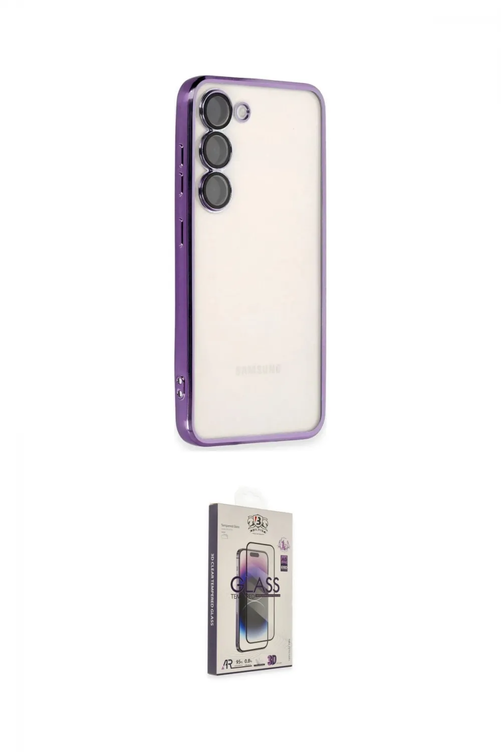 ieg™ Galaxy S24 Kılıf Vadi Minimal - Siyah Bilvis 3D Cam Ekran Koruyucu