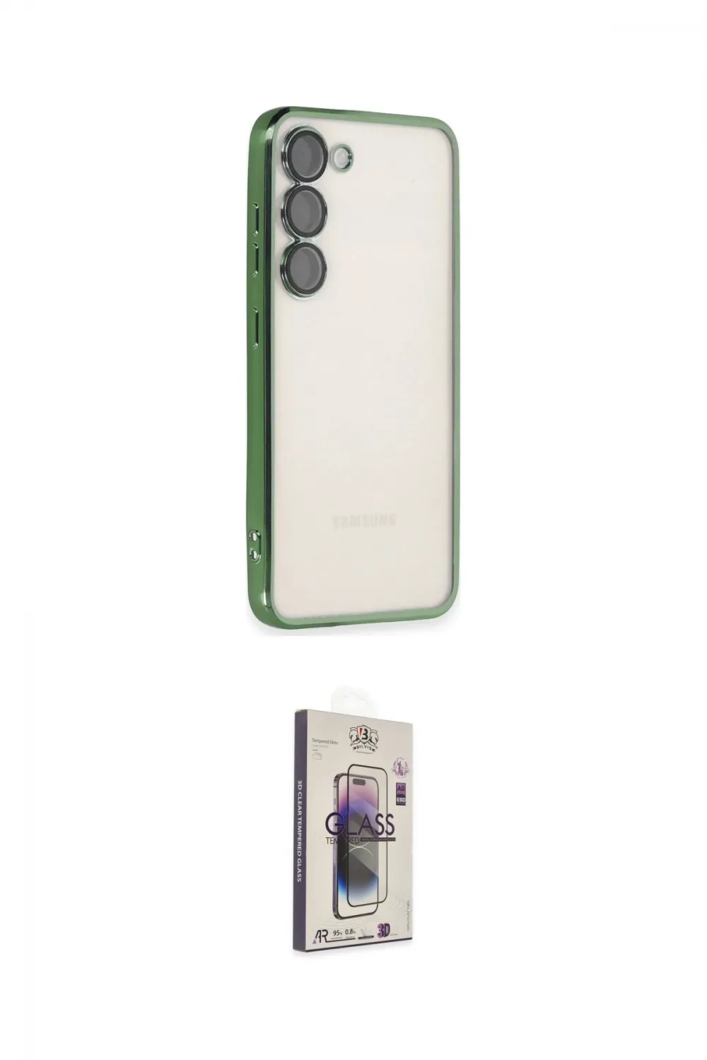 ieg™ Galaxy S24 Kılıf Vadi Minimal - Siyah Bilvis 3D Cam Ekran Koruyucu