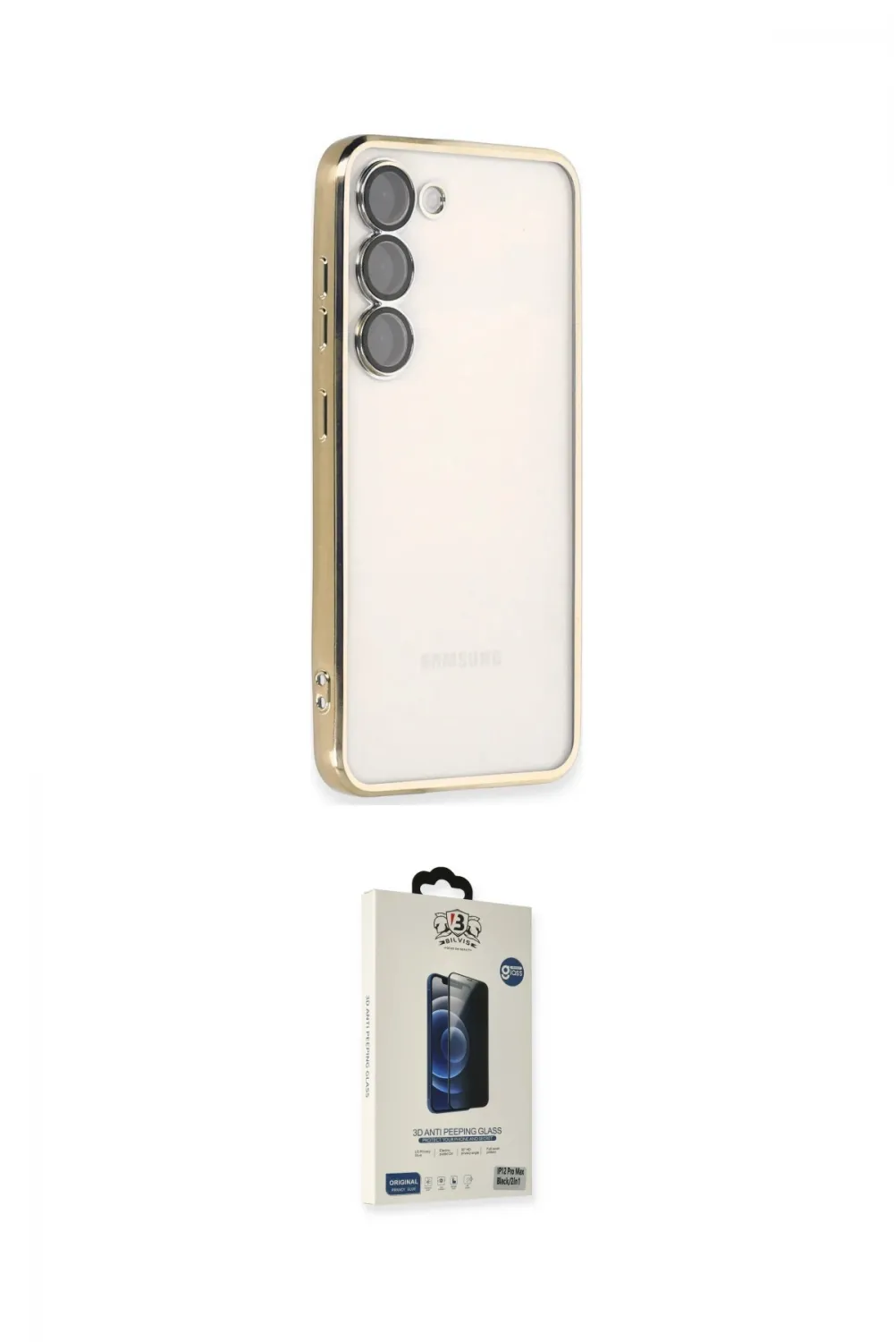 ieg™ Galaxy S24 Kılıf Vadi Minimal - Siyah Bilvis Hayalet Cam Ekran Koruyucu
