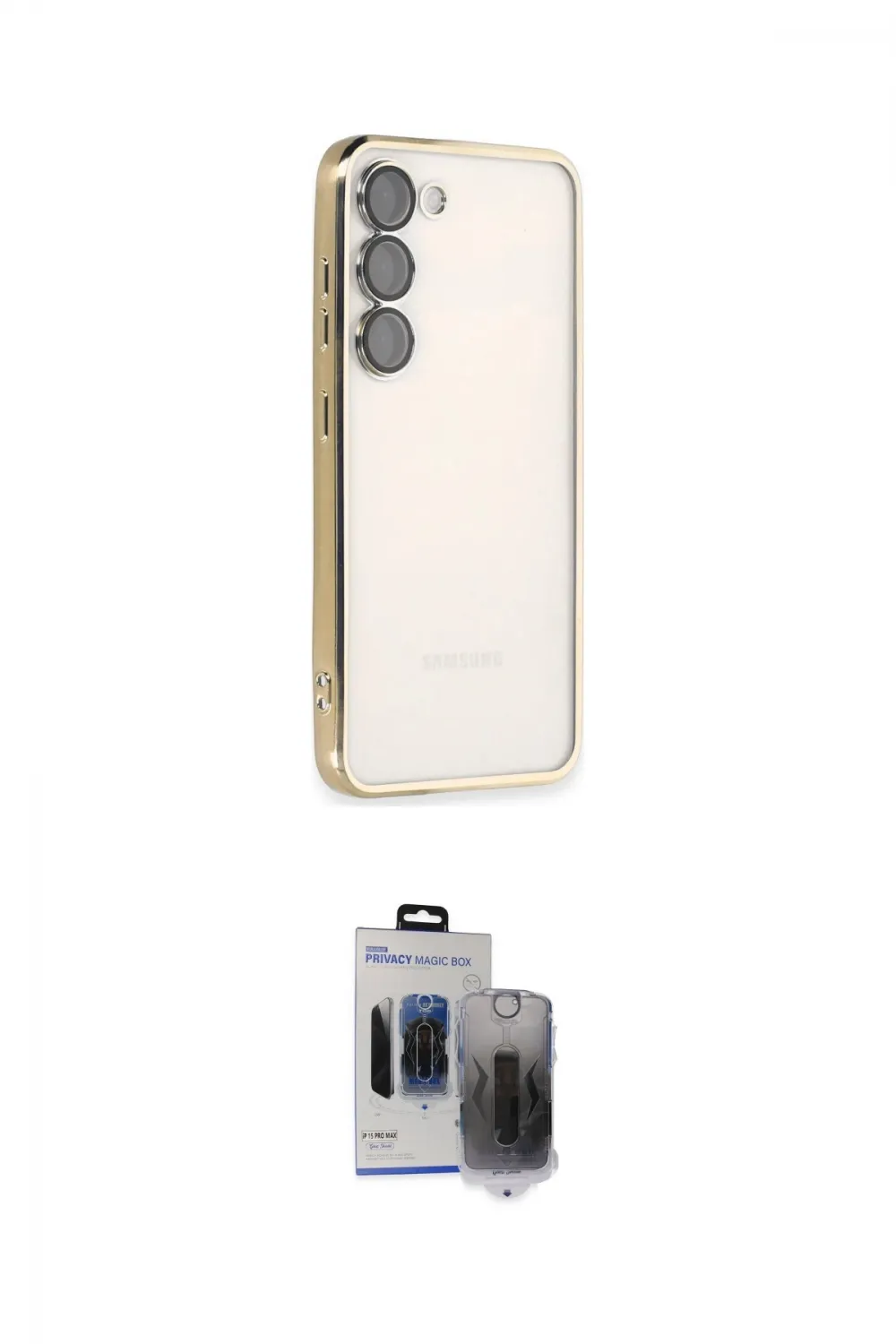 ieg™ Galaxy S24 Kılıf Vadi Minimal - Siyah Vanessa Magic Hayalet Cam