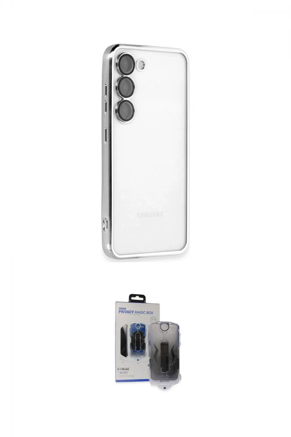 ieg™ Galaxy S24 Kılıf Vadi Minimal - Siyah Vanessa Magic Hayalet Cam