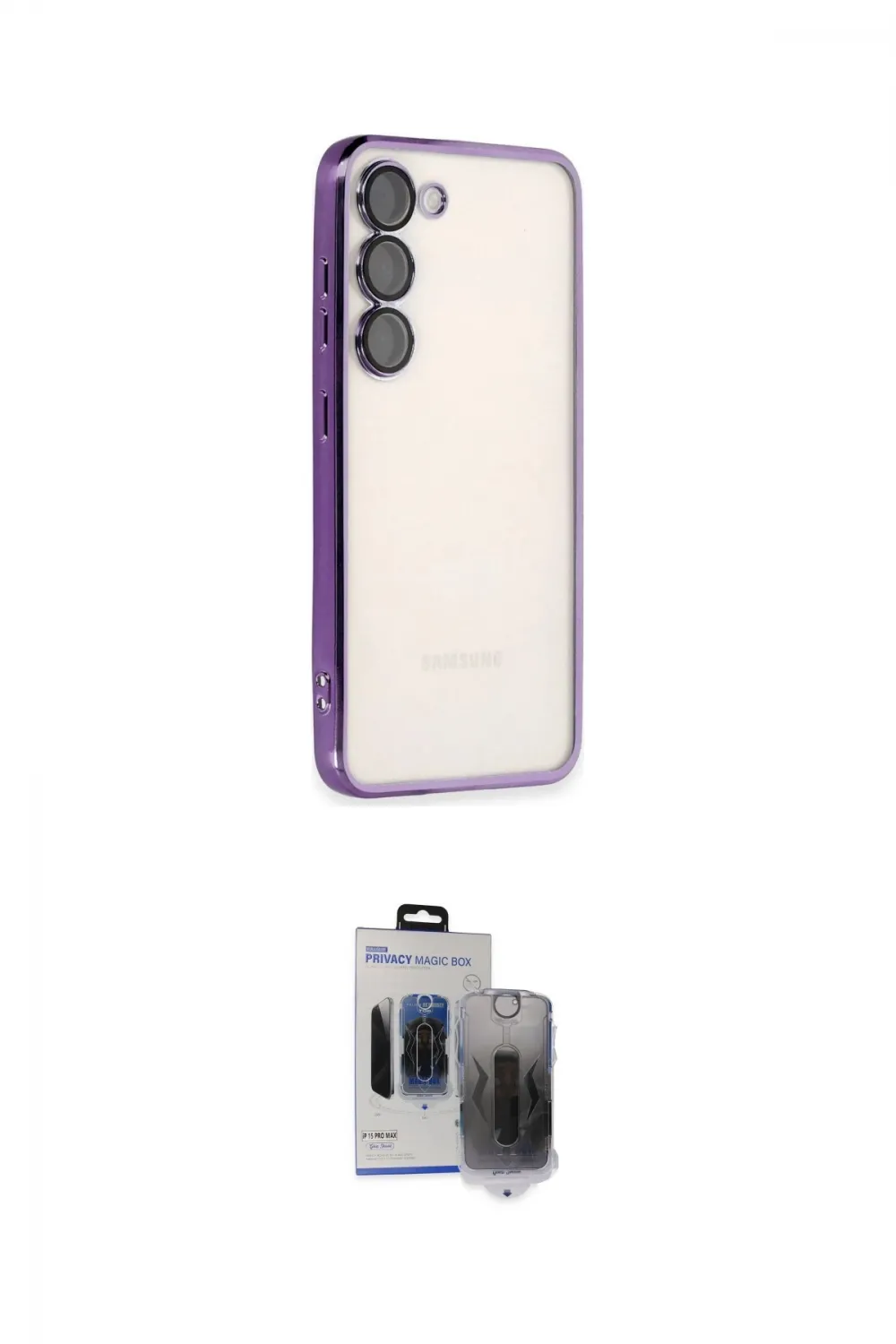 ieg™ Galaxy S24 Kılıf Vadi Minimal - Siyah Vanessa Magic Hayalet Cam